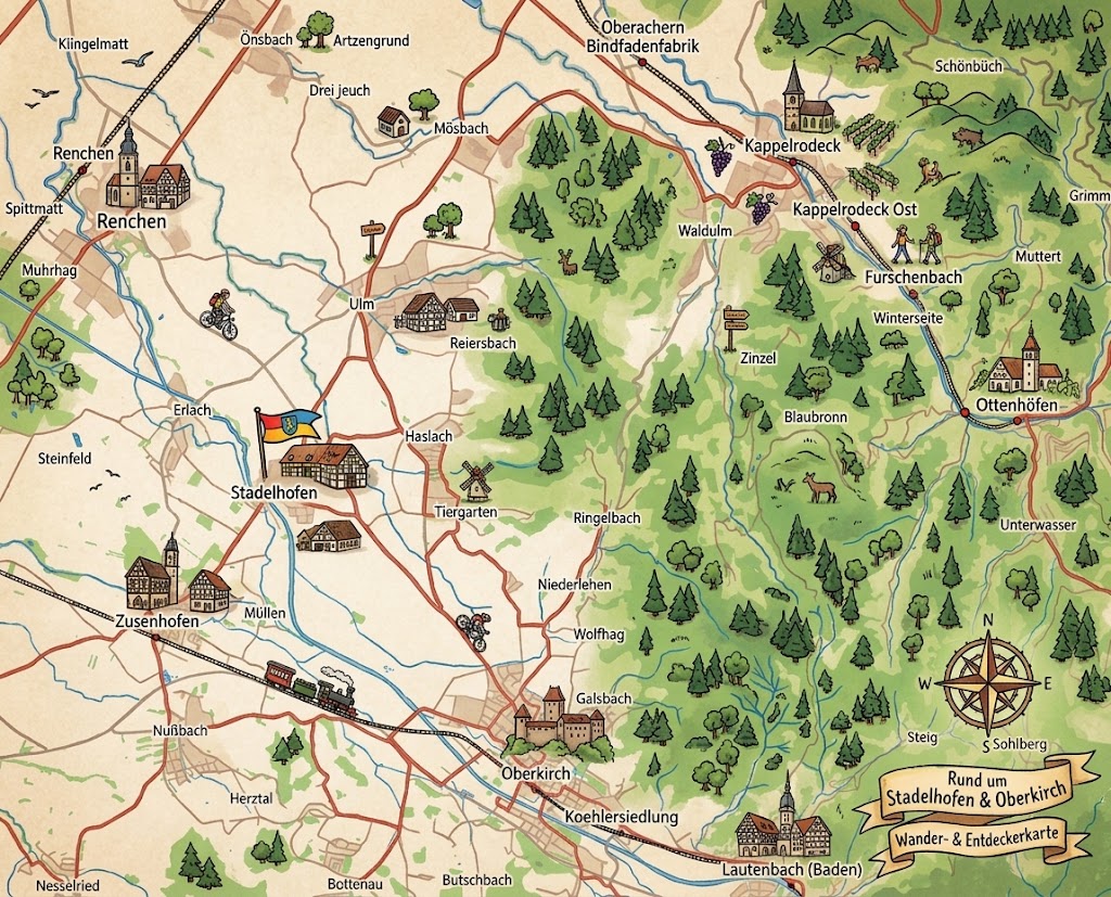 Übersichtskarte rund um Stadelhofen und Oberkirch, in Google Maps anzeigen